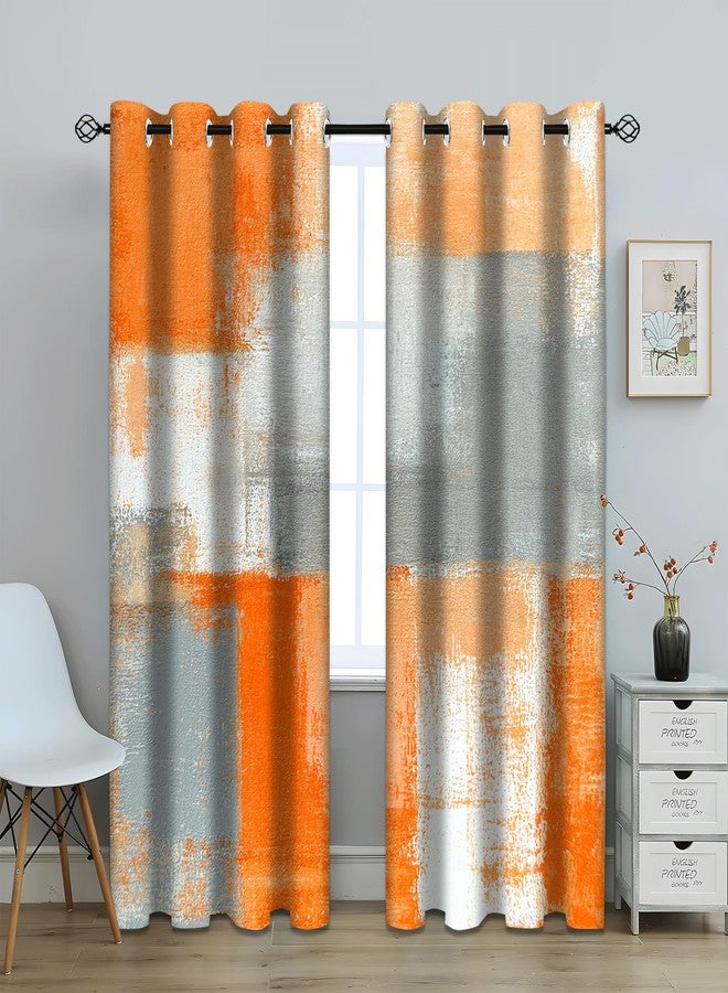 iTapnoom Abstract Orange Grey Blackout Curtains, Beige Aesthetic Art Painting Window Drapes Darkening Grommet Window Curtains for Living Room Bedroom Decor 2 Panels 52"x84" Inch - Image 5